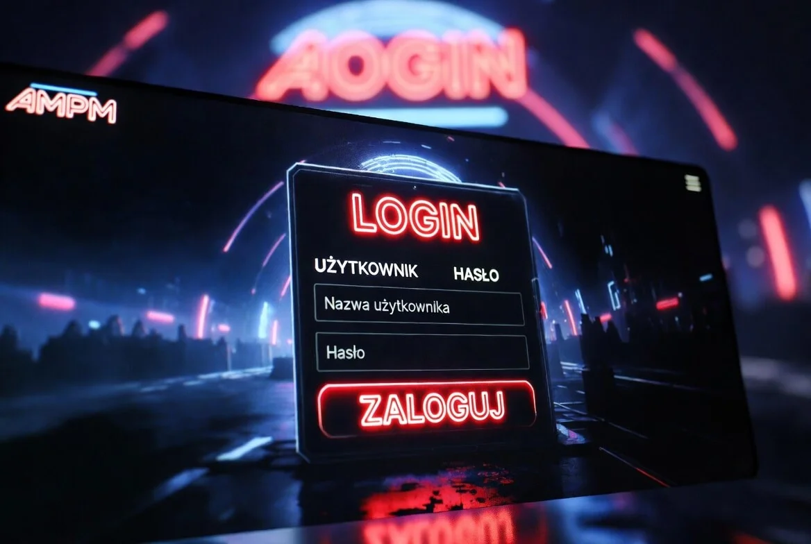 Ekran logowania do konta w AMPM Casino